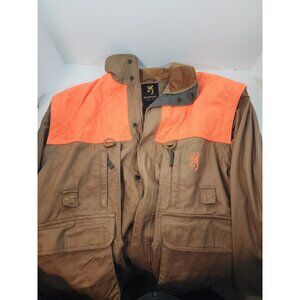 Vintage Browning Men's Size Medium Game Field Hunting Coat Jacket Orange Brown